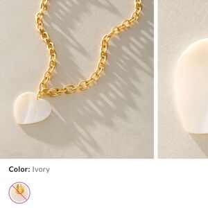 Gold and Ivory Heart Necklace